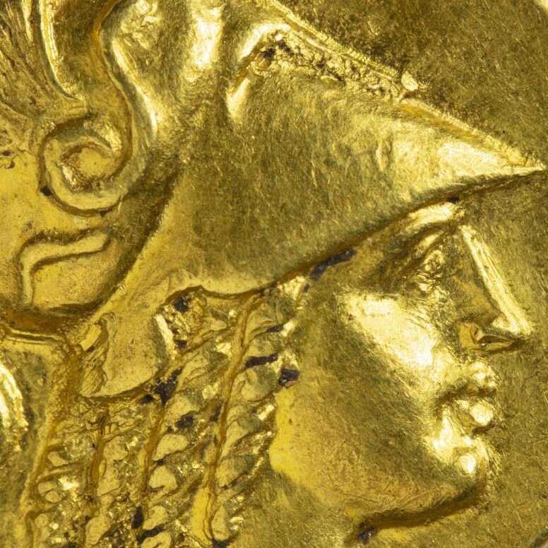 Athena is the ancient Greek goddess of wisdom, strategic warfare, and crafts.